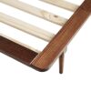 Mid-Century Modern Solid Wood Queen Platform Bed Frame With Spindle Headboard - Walnut - Image 4
