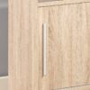 Sideboard Buffet Entry Cabinet Sliding Doors Metal Bar Handles Four Shelves Weathered - White Natural - Image 4