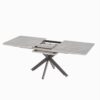Elegant Extendable Dining Table Set With C Shaped Tube Chairs - Gray - Image 4