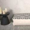 Kiki - Rectangular Pouf Ottoman Floor Cushion Natural - Black - Image 2