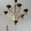 6 Light Wood Chandelier, Hanging Light Fixture With Adjustable Chain For Kitchen, Bulb Not Included - Cream - Image 7
