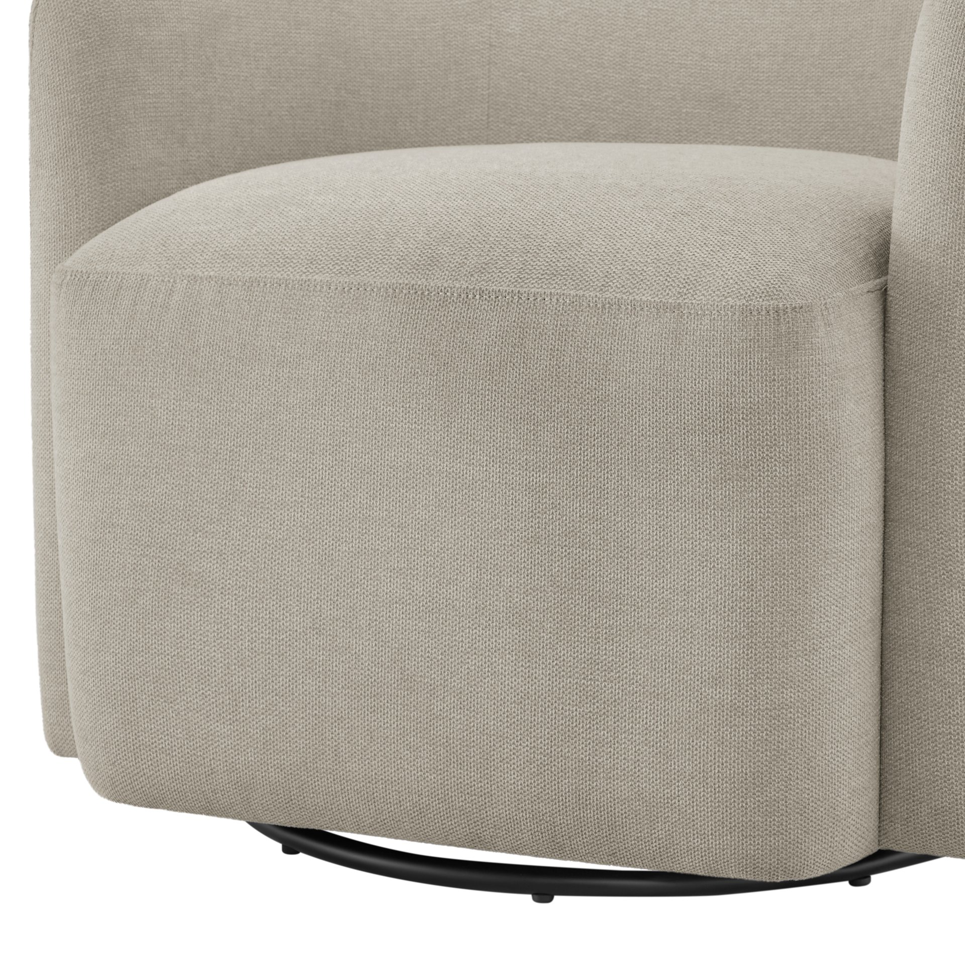 Ardena - Modern Sea Oat Swivel Barrel Chair - Beige - Image 6