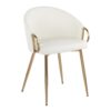 Claire - Contemporary / Glam Chair (Set of 2) - Gold / White - Image 2