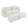 Modern Sofa Modular Sofa Couch Upholstered Corduroy L - Shape Sectional Sofa With Side Storage Pockets For Living Room - Beige - Image 23
