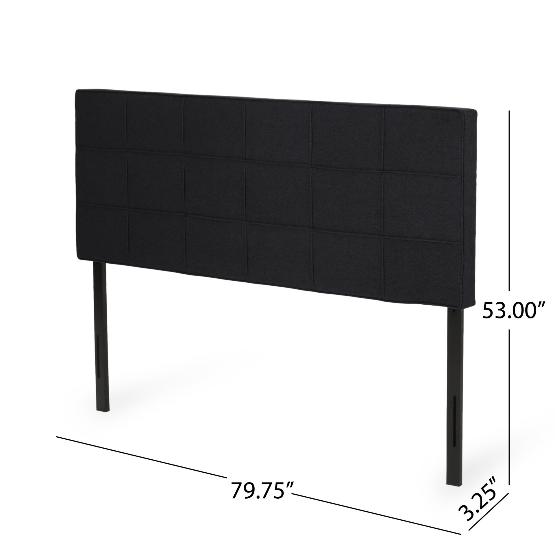 Marakesh - Contemporary Fabric Upholstered King / California King Headboard - Black - Image 3