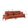 Comfortable Deep Seated Sofa With Pillows For Bedroom, Living Room, Office - Brick Red - Image 3