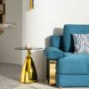 Modern Living Room Coffee Table With Tempered Glass Carbon Steel - Gold - Image 4