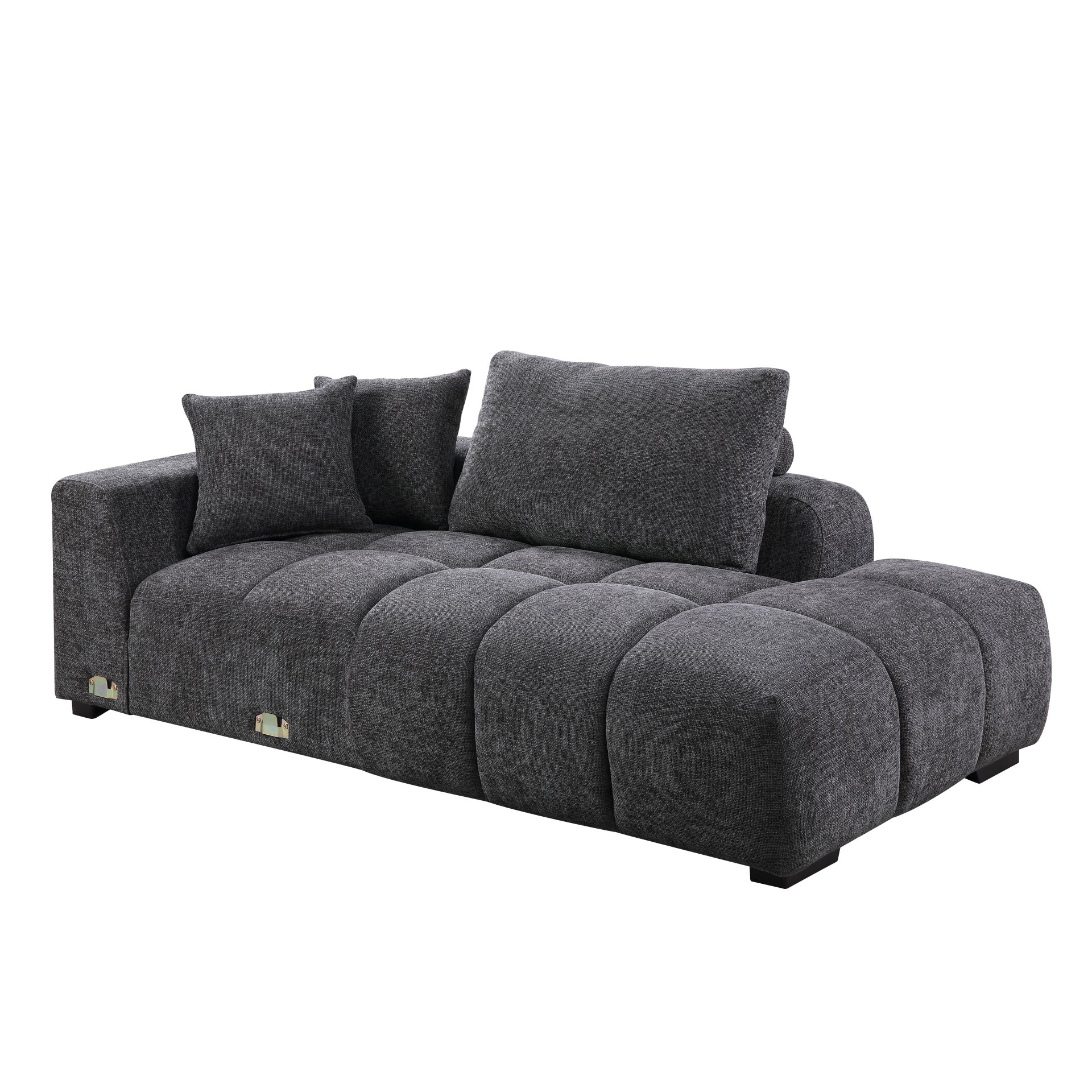 Chosen - Sectional Sofa With Toss Pillows With 2 Chaises With Ottoman - Gray - Image 11