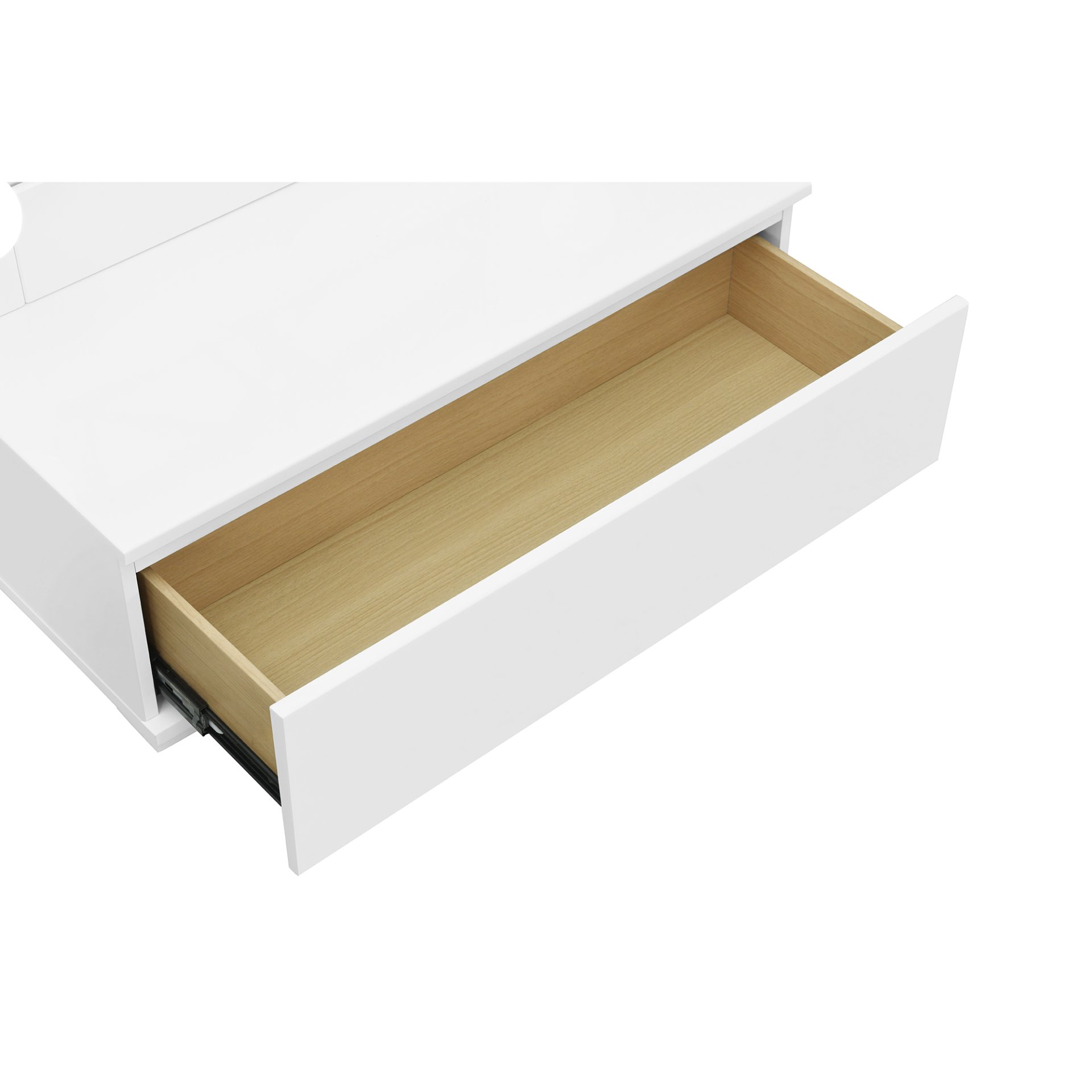 Elisa - Narrow Tall Mirror With Speaker And Drawer - White - Image 9