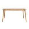 Retro Mid Century Dining Table With Faux Wood Top Solid Wood Legs - Natural - Image 4