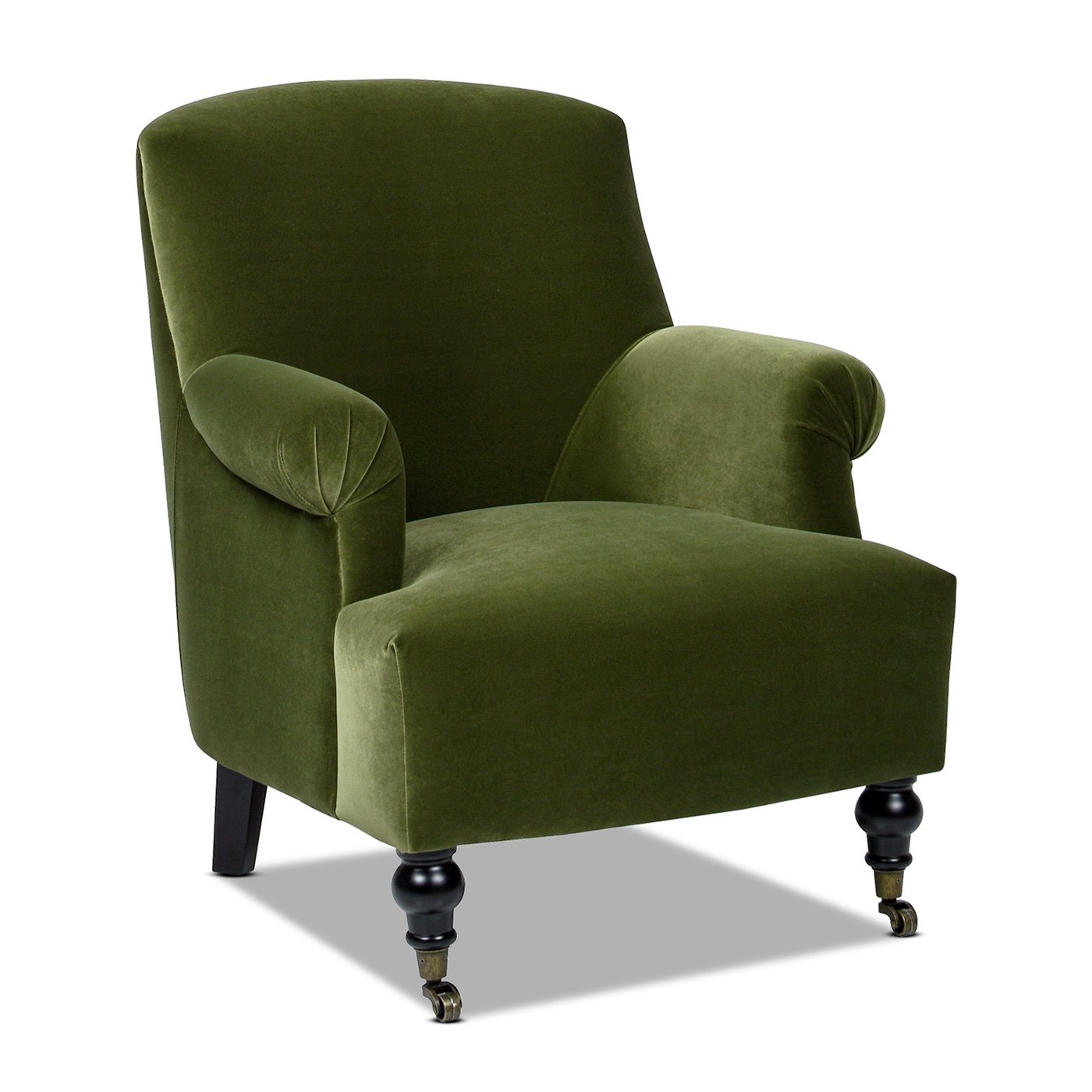 Eloise - Pleated Sock Arm Accent Armchair - Olive Green - Image 2