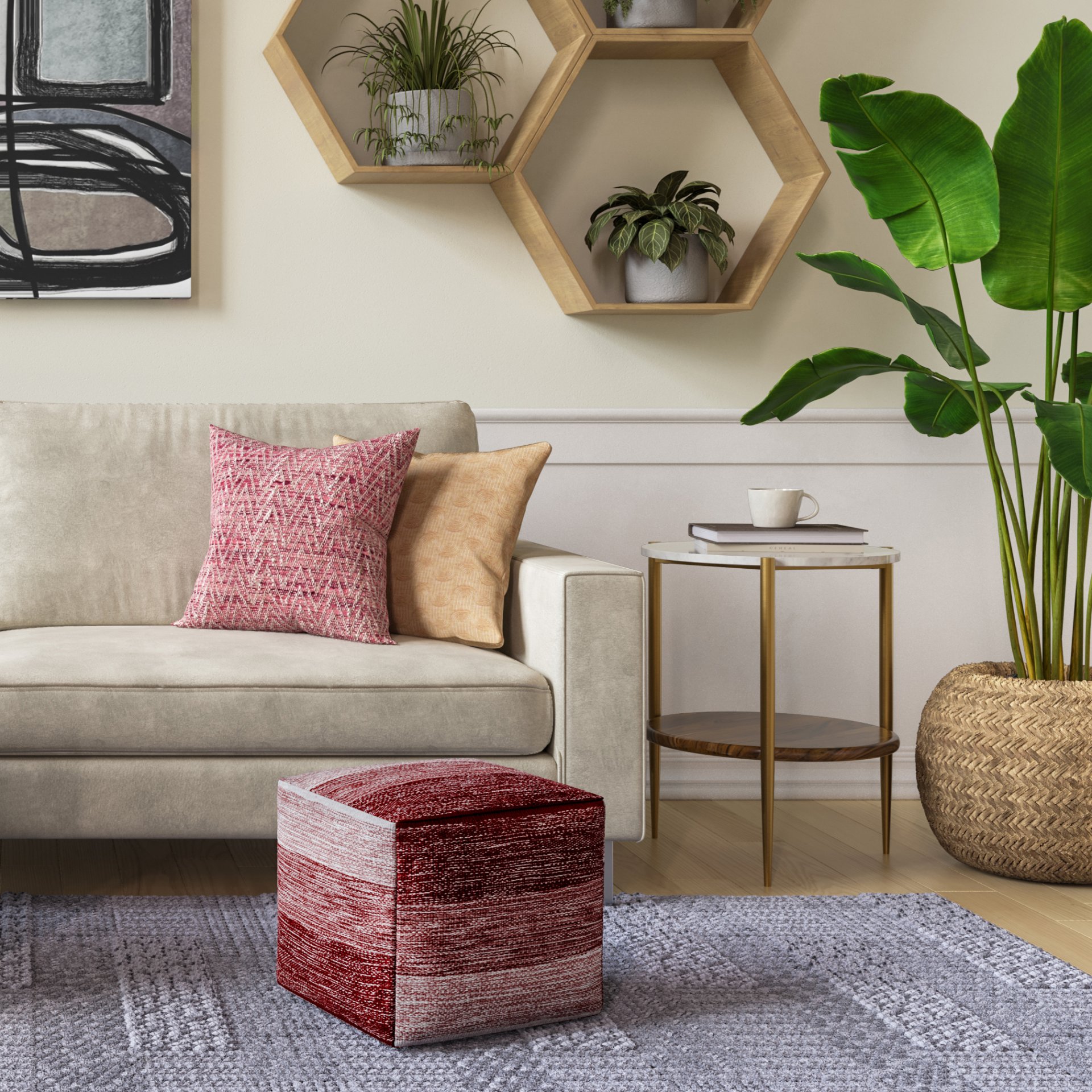 Wagner - Round Marble & Wood Side Table - White / Natural - Image 8