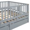 Full Size Daybed With Fence Guardrails And 2 Drawers - Gray - Image 14