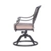 Patio Outdoor Aluminum Dining Swivel Rocker Chairs With Cushion (Set of 2) - Spectrum Sand - Image 5