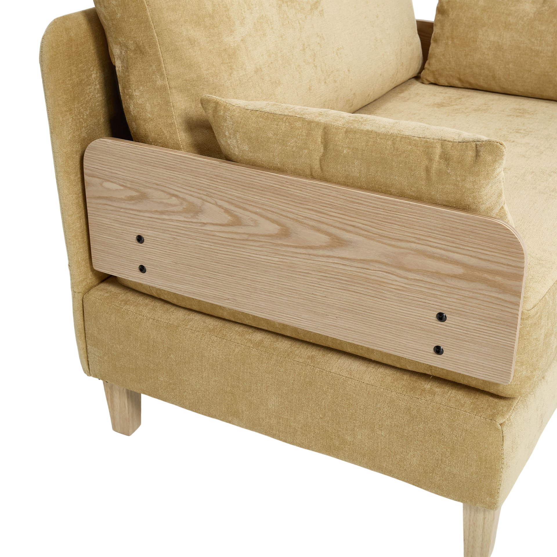 Mid Century Modern Foldable Sofa Bed Recliner, 3 - 1 Convertible Sleeper With 3 Pillows - Mustard Yellow - Image 20