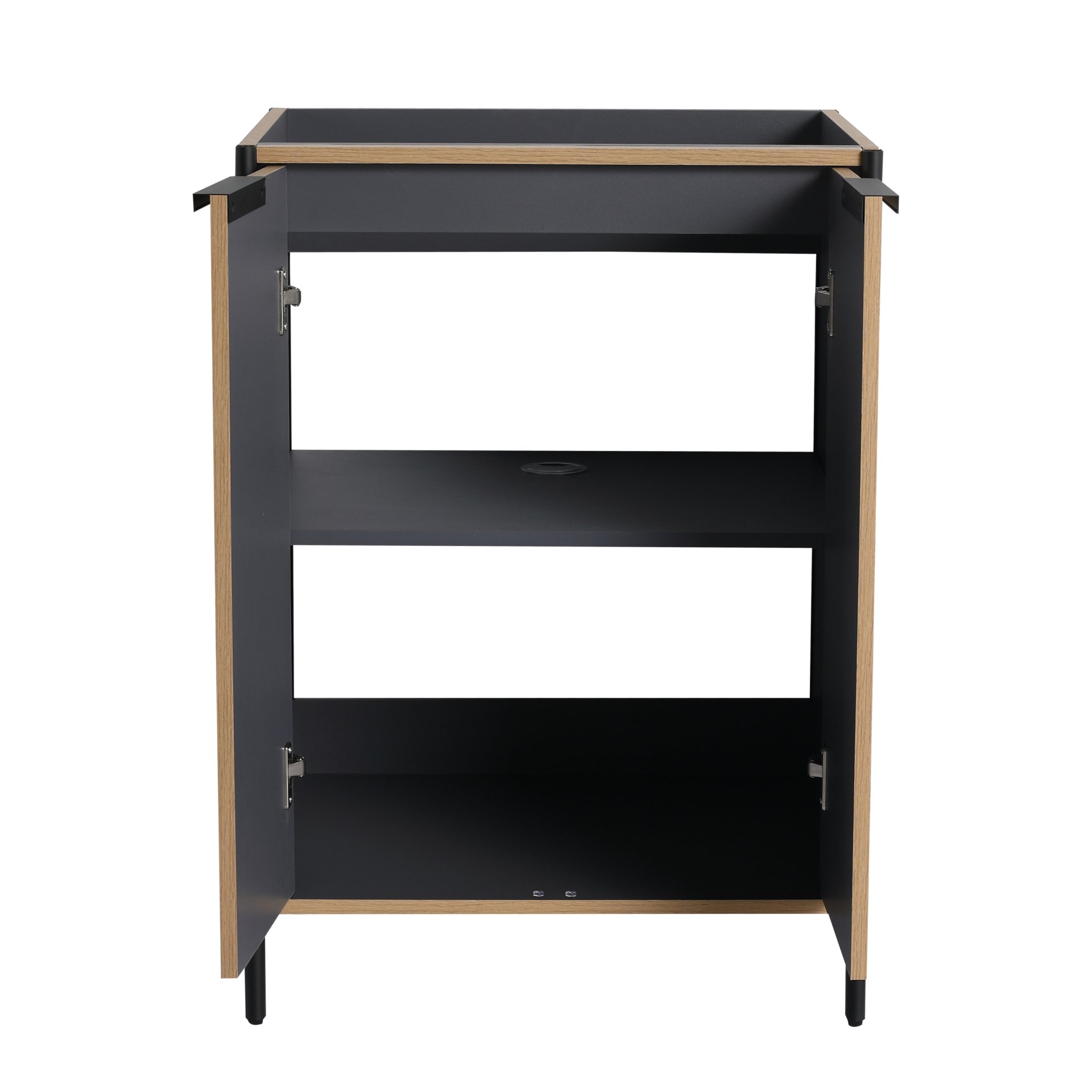 Modern Style Freestanding Bathroom Vanity With Adjustable Shelves, Excluding Sink - Light Coffee - Image 11