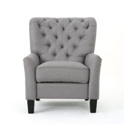 Modern Push Back Recliner - Light Gray