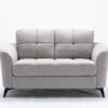 Callie - Woven Fabric Loveseat - Light Gray - Image 2