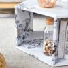 Hexagonal Coffee Table With Pattern Stickers And Multi Hole Design For Extra Storage - White - Image 8