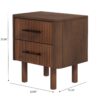 Logan - Mid-Century Modern Nightsd Bed Side Tables With 2 Drawers - Brown - Image 14