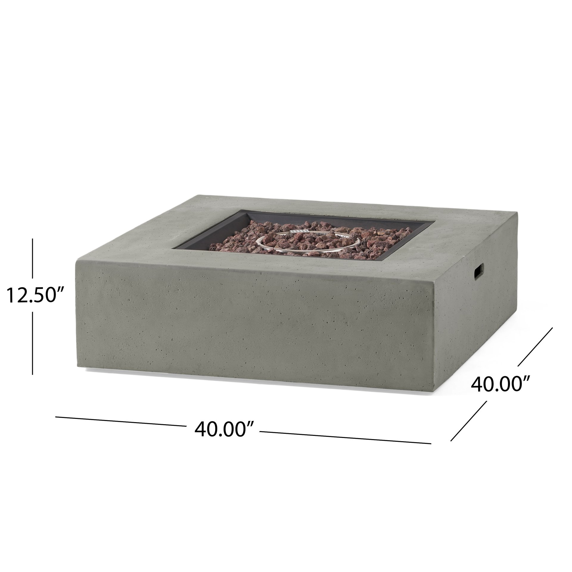 Contemporary 50, 000 Btu Square Fire Table With Clean Lines - Light Gray - Image 3