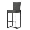 Outdoor Rattan Bar Chair With Metal Legs - Black - Image 6