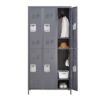 6 Door Lockers With Lock For Employees, Storage Cabinet For Home, Gym, Office, School, Garage - Gray - Image 11