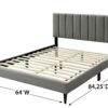 Queen Sized Channel Bed & USB - Gray - Image 6