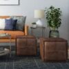 Brody - Square Pouf - Distressed Dark Brown - Image 6