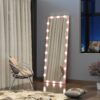 Hollywood - Full Length Mirror With Lights Full Body Vanity Mirror With 3 Color Modes Wall Lighted Standing Floor Mirror For Dressing Room Bedroom Hotel Touch Control - Pink - Image 4