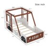 Fun Play Design Twin Size Car Bed, Kids Platform Bed In Car Shaped For Kids Boys Girls Teens - White / Orange - Image 3