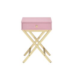 Coleen - Accent Table - Pink / Gold