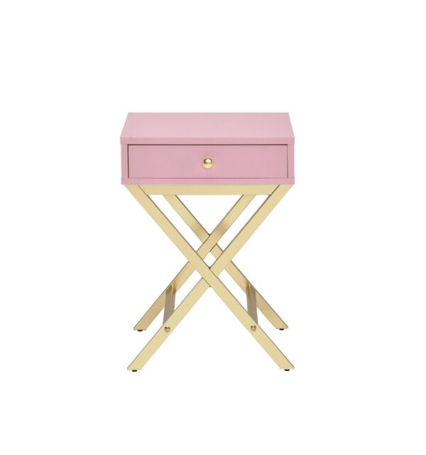 Coleen - Accent Table - Pink / Gold