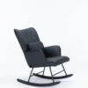 Rocking Chair, Glider Chair, Rocking Accent Chair With Lumbar Pillow And Ottoman For Living Room - Black - Image 2