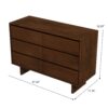 Dubrovnik - Mid-Century Modern Dresser With 6 Drawers - Brown - Image 13