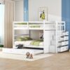 Full Over Full Bunk Bed With Twin Size Trundle And Staircase - White - Image 13