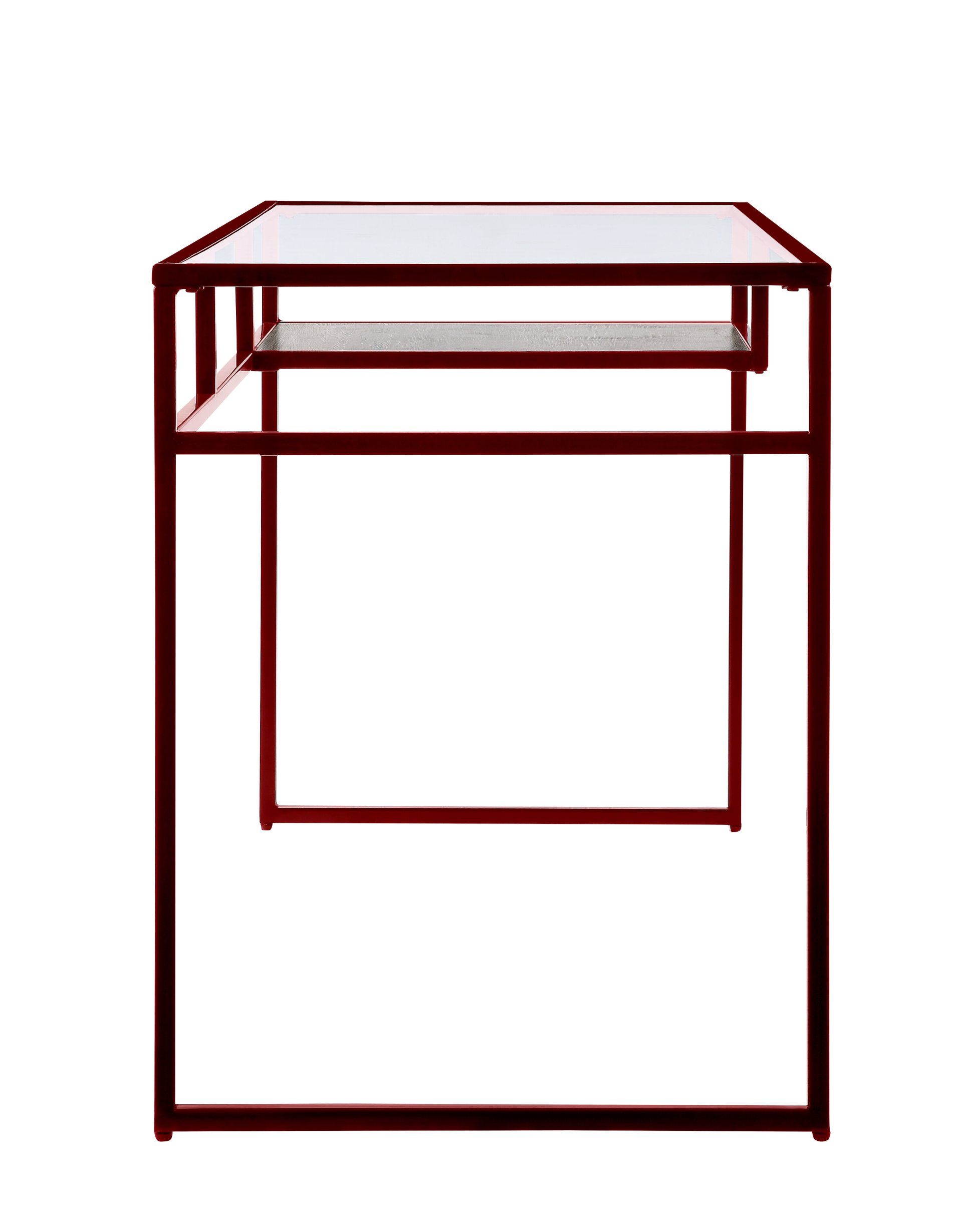 Yasin - Glass Top Writing Desk - Red - Image 3