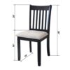 Modern Dining Chair (Set of 2) With Cushion Seats And Wooden Back - Black - Image 3