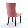 Nikki - Modern, High-End Tufted Solid Wood Contemporary Velvet Upholstered Dining Chair With Wood Legs Nailhead Trim (Set of 2) - Pink - Image 6