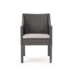 Outdoor Rattan Dining Chair With Straight Legs And Sloped Arms (Set of 2) - Gray / Silver - Image 5