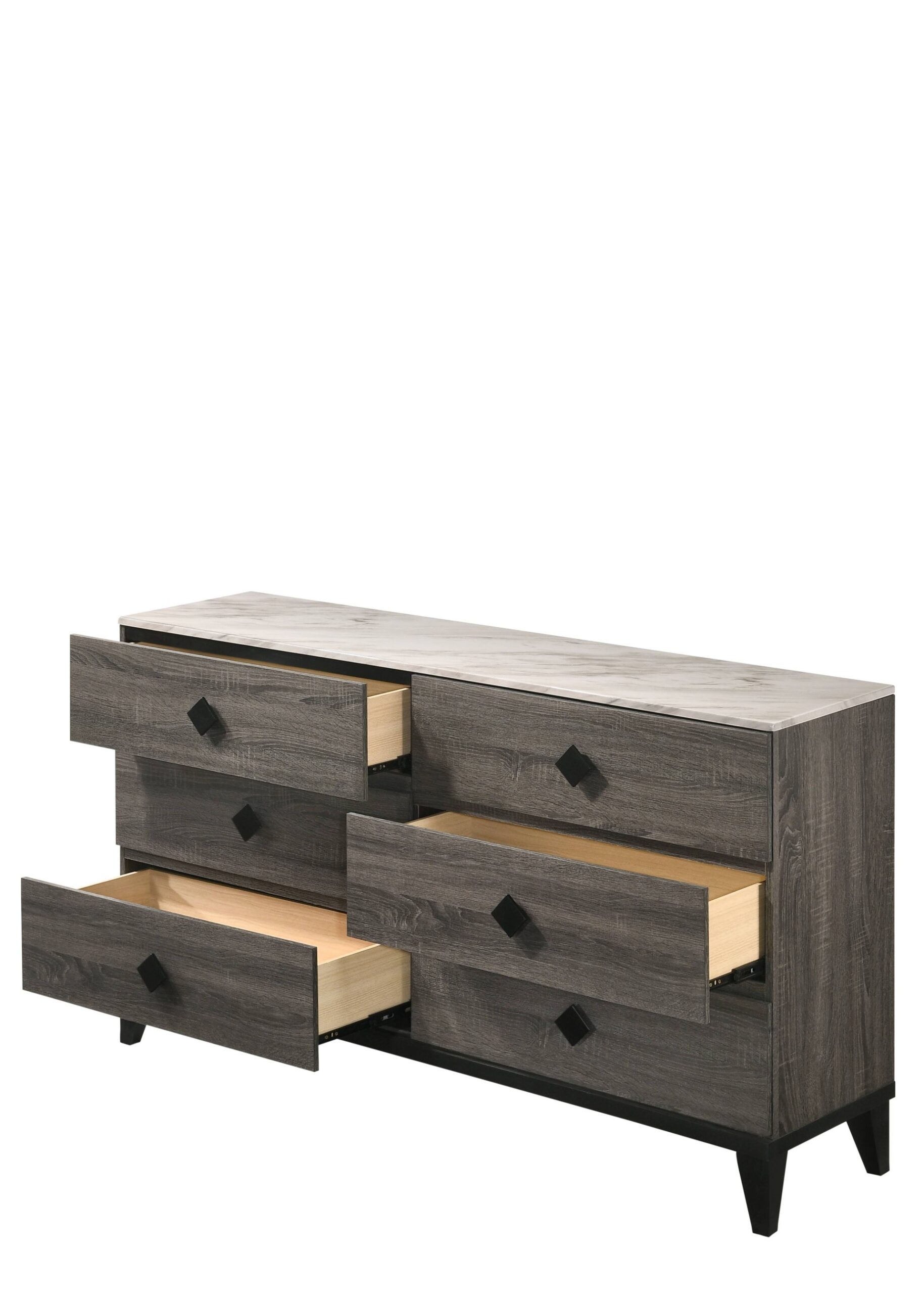 Avantika - Faux Marble Top Rustic Dresser - Gray / Marble / Oak - Image 4
