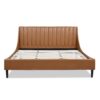Aspen - King Vertical Tufted Headboard Platform Bed Set - Caramel Tan Brown - Image 8
