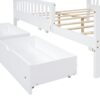Full Size Platform Bed With Guardrails On Both Sides And 2 Storage Drawers - White - Image 7