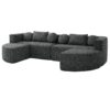 Boneless - Couch Modular Sectional Sofa With Deep Seating, Curved Design - Black - Image 12