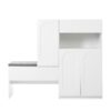 Elegant 2 In 1 Shoe Cabinets With Soft Cushion Versatile Shoe Rack Organizer With Adjustable Shelves For Hallway, Living Room - White - Image 10