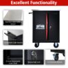 Double Door Clapboardl Multi Function Tool Cart - Black / Red - Image 4