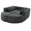 Boneless - Couch Modular Sectional Sofa With Deep Seating, Curved Design - Black - Image 14