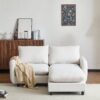 3 Piece L Shaped Modular Free Combination Sectional Sofa Couch With Ottoman - White - Image 2
