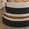 Gregory - Cotton Round Laundry And Storage Basket Medium - Brown / White / Gray - Image 7