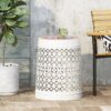 Transitional Cranbrook Side Table With Tile Mosaic Top - White - Image 4